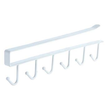 Органайзер для шкафов и полок с 6-ю крючками подвесной, металлический, белый, LAIMA HOME, 608002 - Премиум Сервис