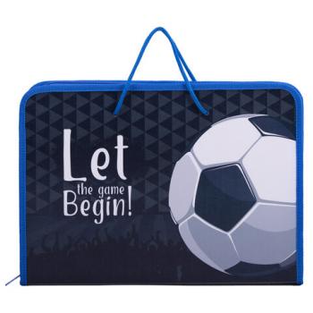 Папка для труда на молнии с ручками ПИФАГОР А4, пластик, откидная планка, органайзер, ручки-шнурок, "Game begin", 270879 - Премиум Сервис