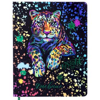 Дневник 1-4 класс 48 л., кожзам (гибкая), печать, фольга, ЮНЛАНДИЯ, "Bright Wildlife", 106166 - Премиум Сервис