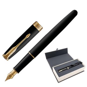 Ручка перьевая PARKER "Sonnet Core Matt Black GT", корпус черный матовый лак, позолоченные детали, черная, 1931516 - Премиум Сервис