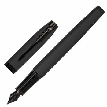 Ручка перьевая PARKER "IM Achromatic Black BT", корпус черный матовый, нержавеющая сталь, синяя, 2127741 - Премиум Сервис