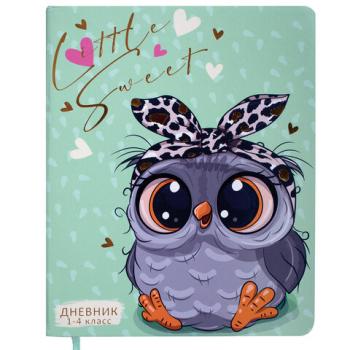 Дневник 1-4 класс 48 л., кожзам (гибкая), печать, фольга, ЮНЛАНДИЯ, "Совушка", 106158 - Премиум Сервис