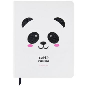 Дневник 1-11 класс 48 л., кожзам (твердая), печать, глиттер, ЮНЛАНДИЯ, "Панда", 106558 - Премиум Сервис