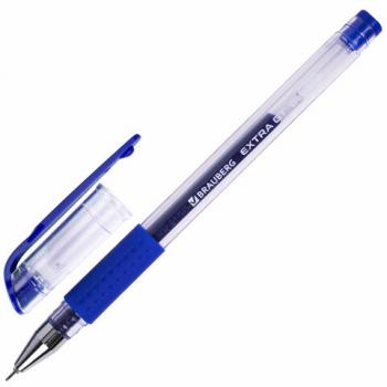 Ручка гелевая с грипом BRAUBERG "EXTRA GT NEEDLE", СИНЯЯ, игольчатый узел 0,5 мм, линия 0,35 мм, 143916 - Премиум Сервис