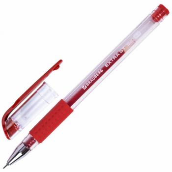 Ручка гелевая с грипом BRAUBERG "EXTRA GT NEEDLE", КРАСНАЯ, игольчатый узел 0,5 мм, линия 0,35 мм, 143921 - Премиум Сервис