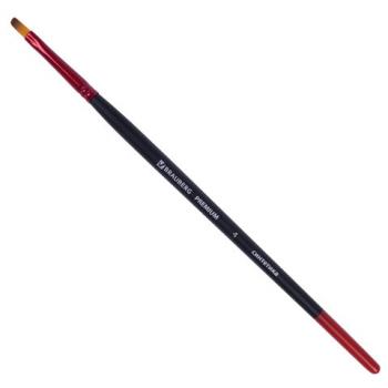 Кисть синтетика, плоская № 4, BRAUBERG PREMIUM, 201013 - Премиум Сервис