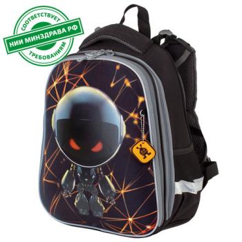 Ранец BRAUBERG PREMIUM, 2 отделения, с брелком, UFO, 38х29х16 см, 227815 - Премиум Сервис