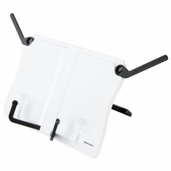 Подставка для книг и учебников BRAUBERG White, регулируемый угол наклона, прочный ABS-пластик, 238063 - Премиум Сервис