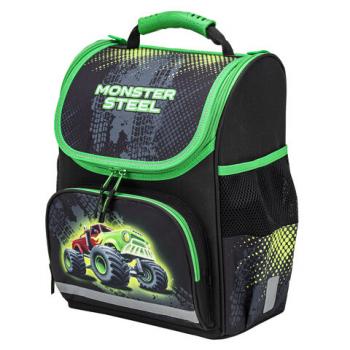 Ранец ПИФАГОР BASIC, 1 отделение, 3 кармана, эргономичная спинка, "Monster steel", 35х28х18 см, 270686 - Премиум Сервис