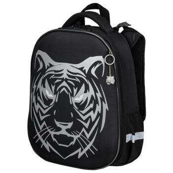 Ранец BRAUBERG SHINY, 2 отделения, с брелком, "Tiger", СВЕТЯЩИЙСЯ РИСУНОК, 38х28х14 см, 270698 - Премиум Сервис