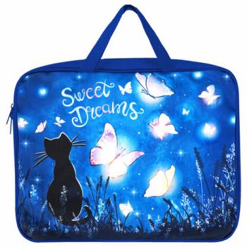 Папка на молнии с ручками BRAUBERG А4, 1 отделение, полиэстер, 80 мм, "Sweet dreams", 270959 - Премиум Сервис