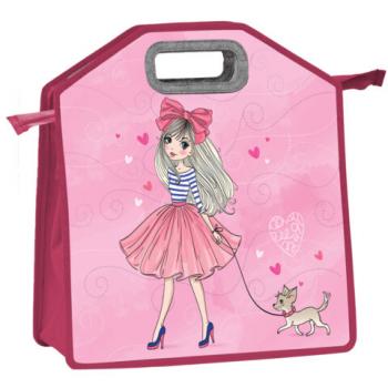 Папка-сумка ЮНЛАНДИЯ, 1 отделение, фетровые ручки, 34х30х11 см, "Girl and dog", 270997 - Премиум Сервис