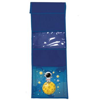 Кармашки-органайзер в шкафчик для детского сада ЮНЛАНДИЯ, увеличенный размер, 26х80 см, "Space dude", 271071 - Премиум Сервис