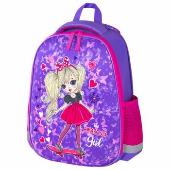 Ранец ПИФАГОР EVA BASIC, 1 отделение, эргономичная спинка, "Amazing girl", 39х30х16 см, 271377 - Премиум Сервис