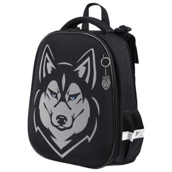 Ранец BRAUBERG SHINY, 2 отделения, с брелоком, "Husky", СВЕТЯЩИЙСЯ РИСУНОК, 38х28х14 см, 271383 - Премиум Сервис