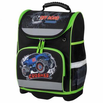 Ранец ЮНЛАНДИЯ WISE, 1 отделение, 3 кармана, устойчивое дно, "Crusher", 37x29х15 см, 271399 - Премиум Сервис