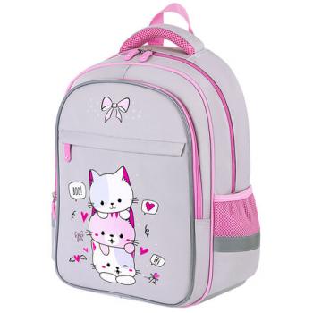 Рюкзак BRAUBERG FAVOUR, 2 отделения, 3 кармана, "Fluffy kittens", 40х29х15 см, 271417 - Премиум Сервис