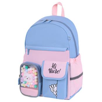 Рюкзак BRAUBERG PASTEL с термо-нашивками в комплекте, "Friendly bunnies", голубой, 40х29х14 см, 271423 - Премиум Сервис