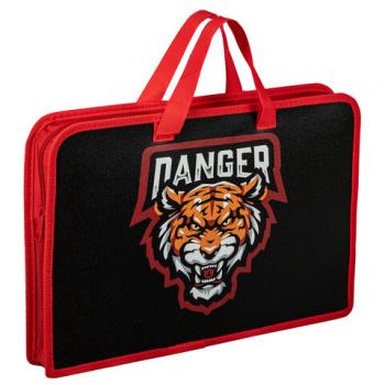 Папка на молнии с ручками ЮНЛАНДИЯ А4, 1 отделение, пластик, ширина 45 мм, "Dangerous Predator", 271458 - Премиум Сервис