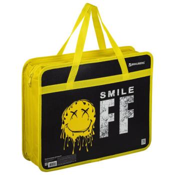 Папка на молнии с ручками BRAUBERG А4, 1 отделение, пластик, 80 мм, "OFF", 271465 - Премиум Сервис