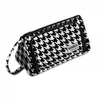 Пенал-косметичка BRAUBERG с ручкой, 1 откидная планка, полиэстер, 22x10х8 см, "Houndstooth", 271560 - Премиум Сервис