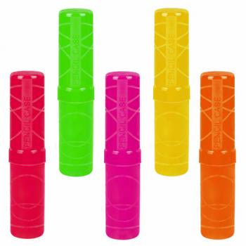 Пенал-тубус ПИФАГОР пластиковый, тонированный, ассорти, 5 цветов, 19,5х4,5 см, 271583 - Премиум Сервис