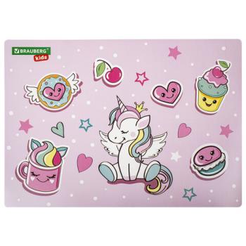Настольное покрытие BRAUBERG KIDS, А3+, пластик, 46x33 см, "Unicorn dreams", 271730 - Премиум Сервис