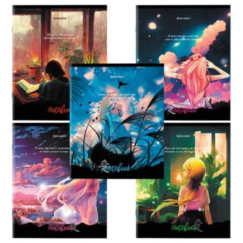 Тетрадь А5 48л. BRAUBERG скоба, клетка, обложка картон, "Anime Girls", 404367 - Премиум Сервис