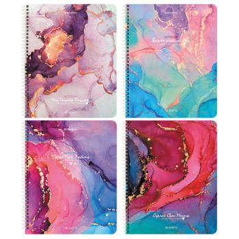 Тетрадь А5, 96 л., BRAUBERG, гребень, клетка, "Мрамор", 404422 - Премиум Сервис