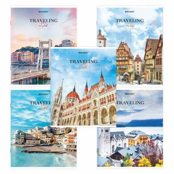 Тетрадь А5, 96 л. BRAUBERG, скоба, линия, "Traveling", 404439 - Премиум Сервис