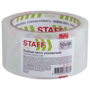 Клейкая лента упаковочная 50 мм x 66 м, прозрачная, толщина 40 микрон, STAFF CLASSIC, 440175 - Премиум Сервис