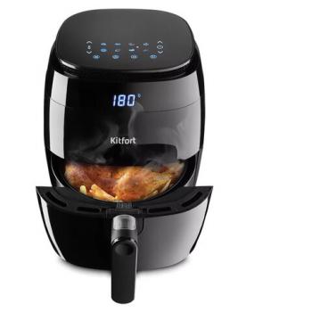 Аэрогриль KITFORT КТ-2202, 1500 Вт, 3,2 л, 8 программ, таймер, сенсорное управление, черный - Премиум Сервис