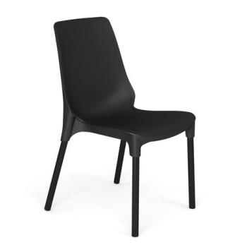 Стул для столовых, кафе, дома SHT-S75, черный металлический каркас, пластик черный - Премиум Сервис
