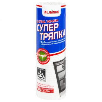 Салфетки уборочные ЦЕЛЛЮЛОЗНЫЕ многоразовые особо прочные 56 шт. СУПЕР ТРЯПКА 21х28 см LAIMA ULTRA WASH, 607996 - Премиум Сервис