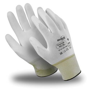Перчатки полиэфирные MANIPULA ПОЛИСОФТ, полиуретановое покрытие (облив), р-р 10 (XL), белые, MG-166 - Премиум Сервис