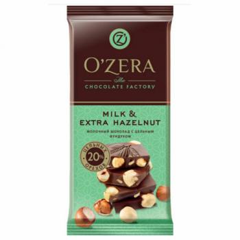 Шоколад O'ZERA "Milk & Extra Hazelnut" молочный, с цельным фундуком, 90 г, ПШ526 - Премиум Сервис