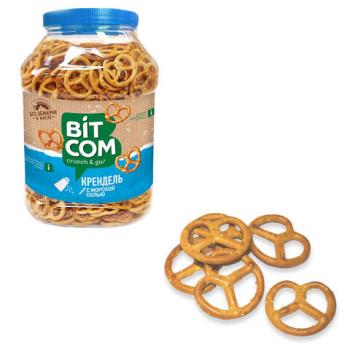 Крендель СЕМЕЙКА ОЗБИ "Bitcom" с морской солью, 450 г, пластиковая банка, ш/к 07472, 1126 - Премиум Сервис