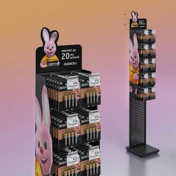 Стойка для размещения товара напольная DURACELL, 10 крючков, 80051190 - Премиум Сервис