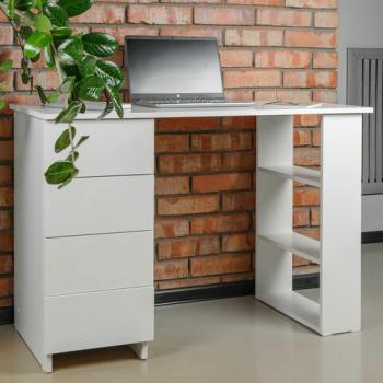Стол письменный/компьютерный BRABIX "Scandi CD-016", 1100х500х750мм, 4 ящика, белый, 641891, ЦБ013707-1 - Премиум Сервис