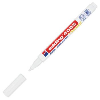 Маркер меловой EDDING 4085, 1-2мм, БЕЛЫЙ, влагостираемый, для гладких поверхностей, Е, E-4085/49 - Премиум Сервис