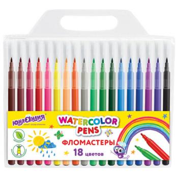 Фломастеры ЮНЛАНДИЯ 18 цветов "КЛАССНЫЕ!", вентилируемый колпачок, ПВХ, 152479 - Премиум Сервис