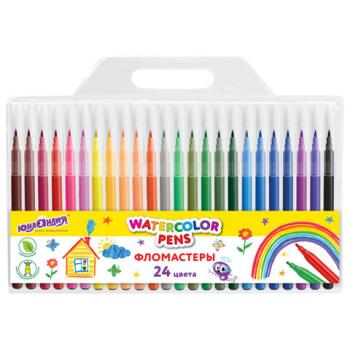 Фломастеры ЮНЛАНДИЯ 24 цвета "КЛАССНЫЕ!", вентилируемый колпачок, ПВХ, 152480 - Премиум Сервис