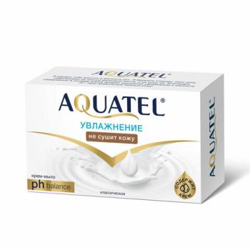Мыло-крем 90 г AQUATEL "Классическое" увлажняющее, не сушит кожу, 6229 - Премиум Сервис