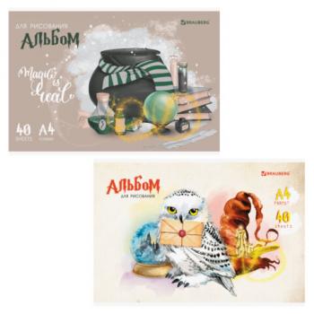 Альбом д/рис. А4 40л., скоба, обложка картон, BRAUBERG, 205х290мм, Магия, (2 вида), 106706 - Премиум Сервис