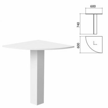 Стол приставной угловой "Бюджет", 600х600х740 мм, белый, 402664-290 - Премиум Сервис