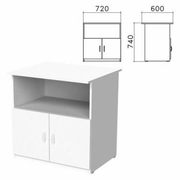 Тумба для оргтехники "Бюджет", 720х600х740 мм, 2 двери, белый, 402658-290 - Премиум Сервис