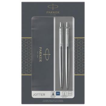 Набор PARKER "Jotter Stainless Steel CT": шариковая ручка синяя и механический карандаш, 2093256 - Премиум Сервис