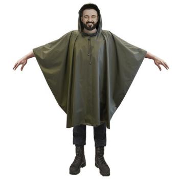 Дождевик пончо хаки на кнопках многоразовый с ПВХ покрытием и мешком для хранения ГРАНДМАСТЕР, 610882 - Премиум Сервис