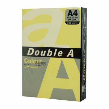 Бумага цветная DOUBLE A, А4, 80г/м2, 500 л, пастель, желтая, ш/к 29030 - Премиум Сервис