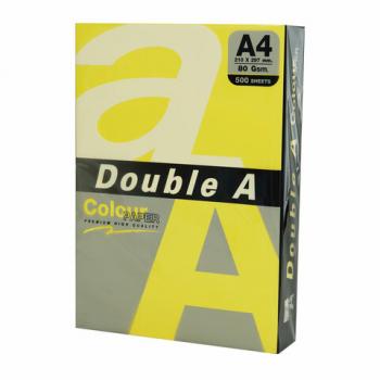 Бумага цветная DOUBLE A, А4, 80г/м2, 500 л, интенсив, желтая, ш/к 31972 - Премиум Сервис